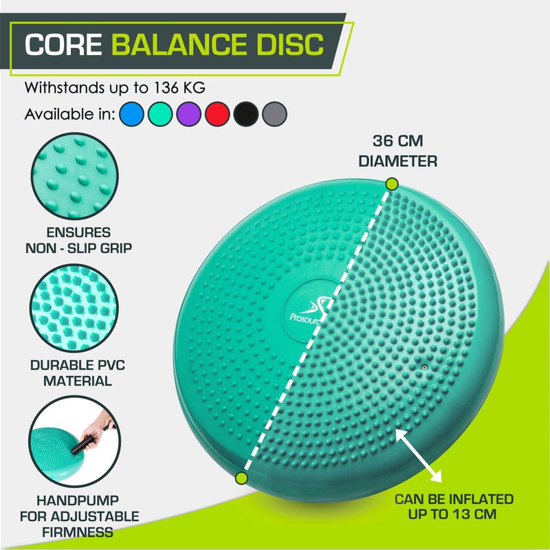 ProsourceFit Core Balance Disc Trainer, 14â€ Diameter with Pump for Improving Posture, Fitness, Stability - Image 3
